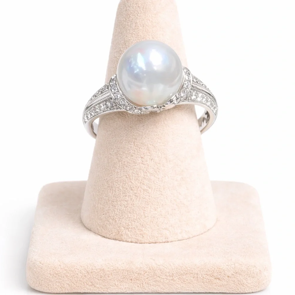 SILVER PEARL WEDDING RING
